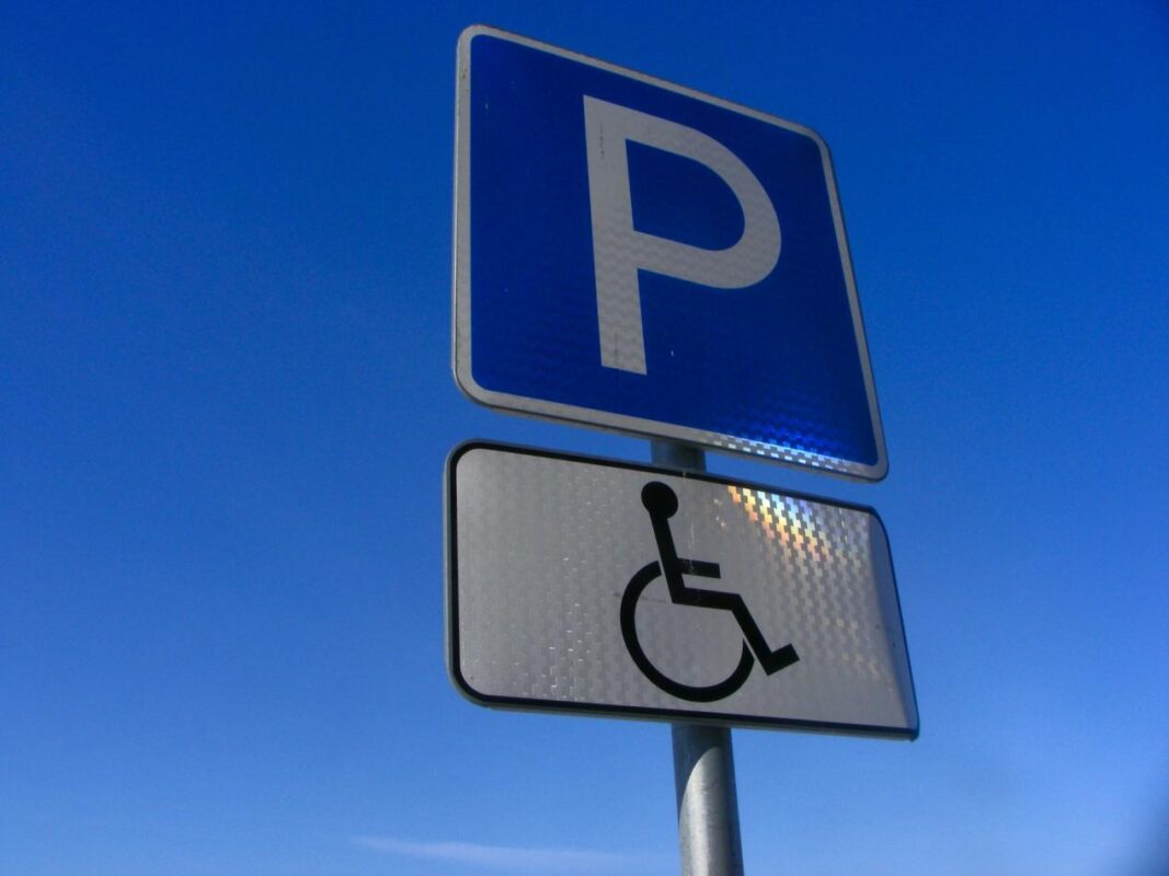 Parking reserved for disabled sign.